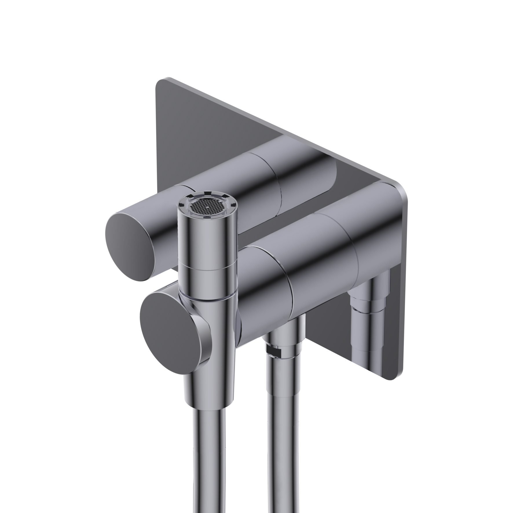 7AHZ101 Встроенный термостатический смеситель с ручным распылителем унитаза для личной гигиены с гибким шлангом Ritmonio DOT316 Round 