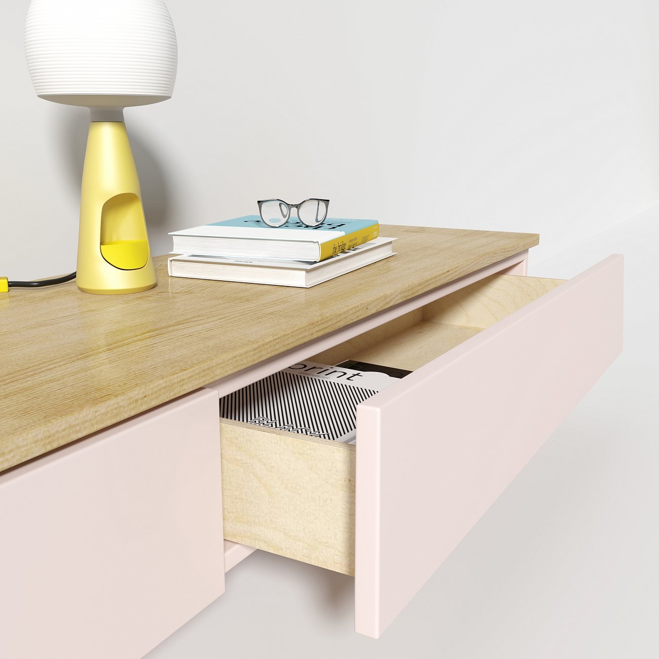 Тумба под телевизор с ящиками серо-бежевая 180 см Low BRAGIN DESIGN  00-3879360 Бежевый;серый  - Вид №1