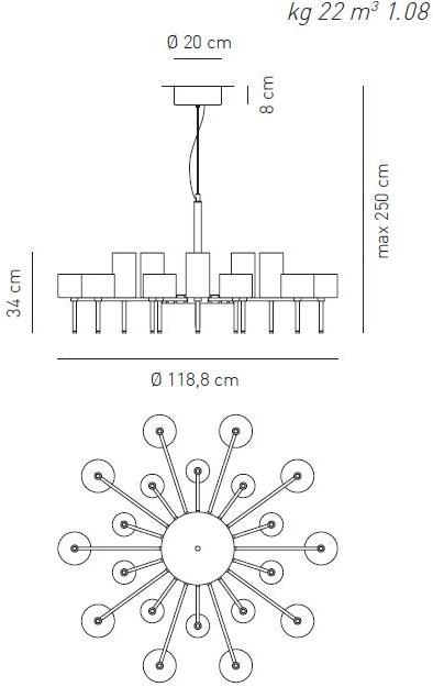 AXOLIGHT Люстра из галогенного хрусталя с прямым светом Spillray sun-id-1450089 - Вид №2