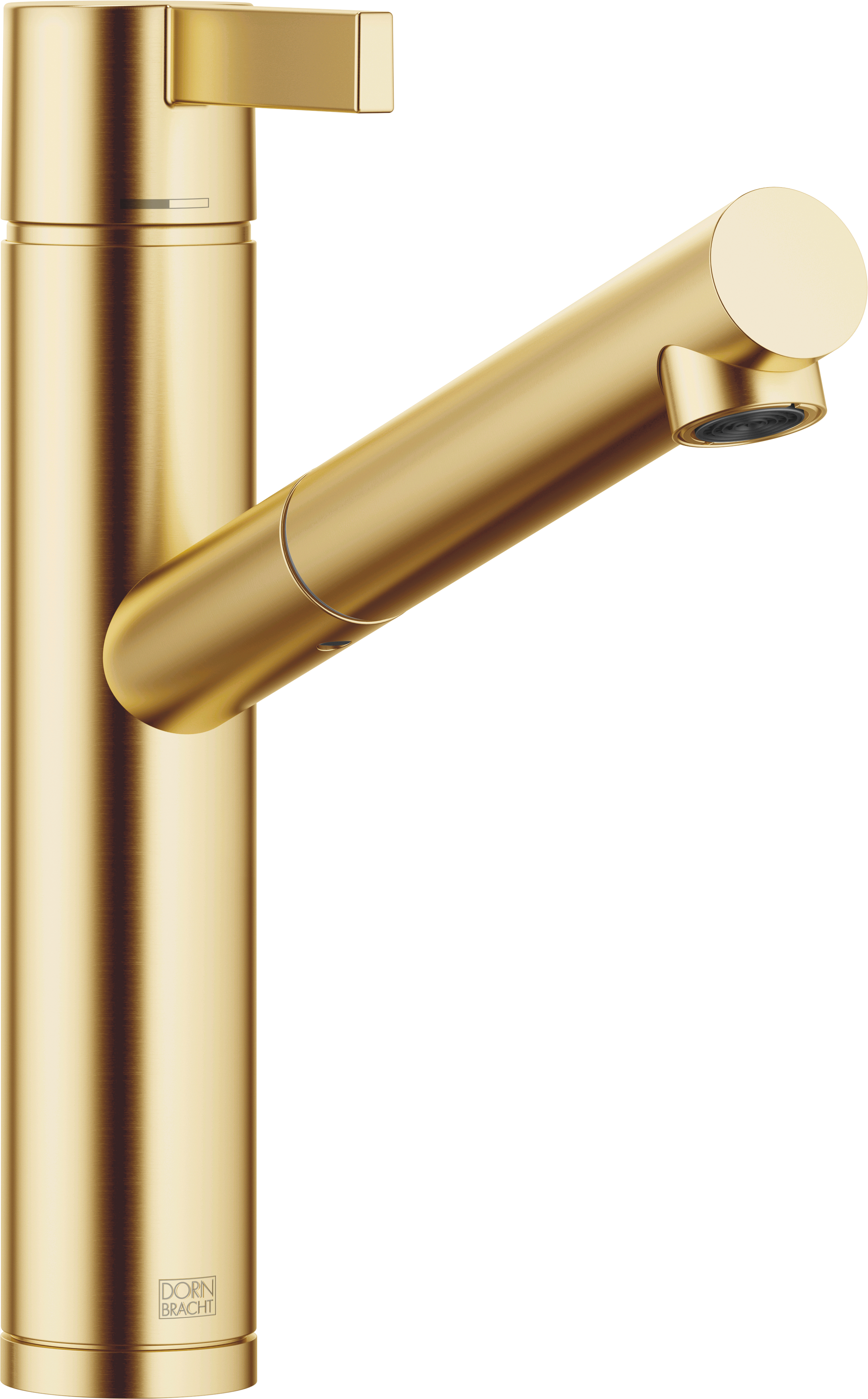 ENO Смеситель однорычажный, выдвижной - матовая дюрабрасс (золото 23 карата)