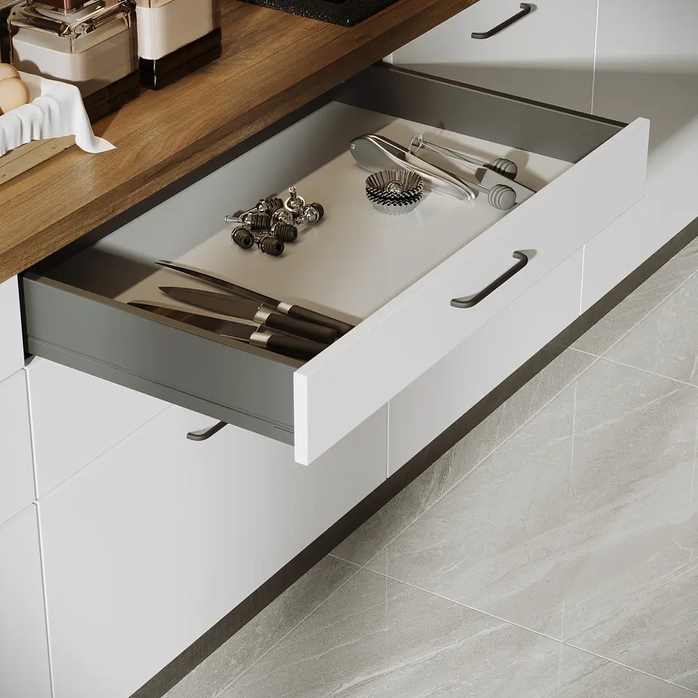 Выдвижной ящик с доводчиком 80x11x50 см KONSENSA ЛДСП/металл цвет серый Flowbox STLM-2039076