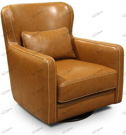 Rossini Sofas Поворотное кожаное кресло с подлокотниками sun-id-1447959
