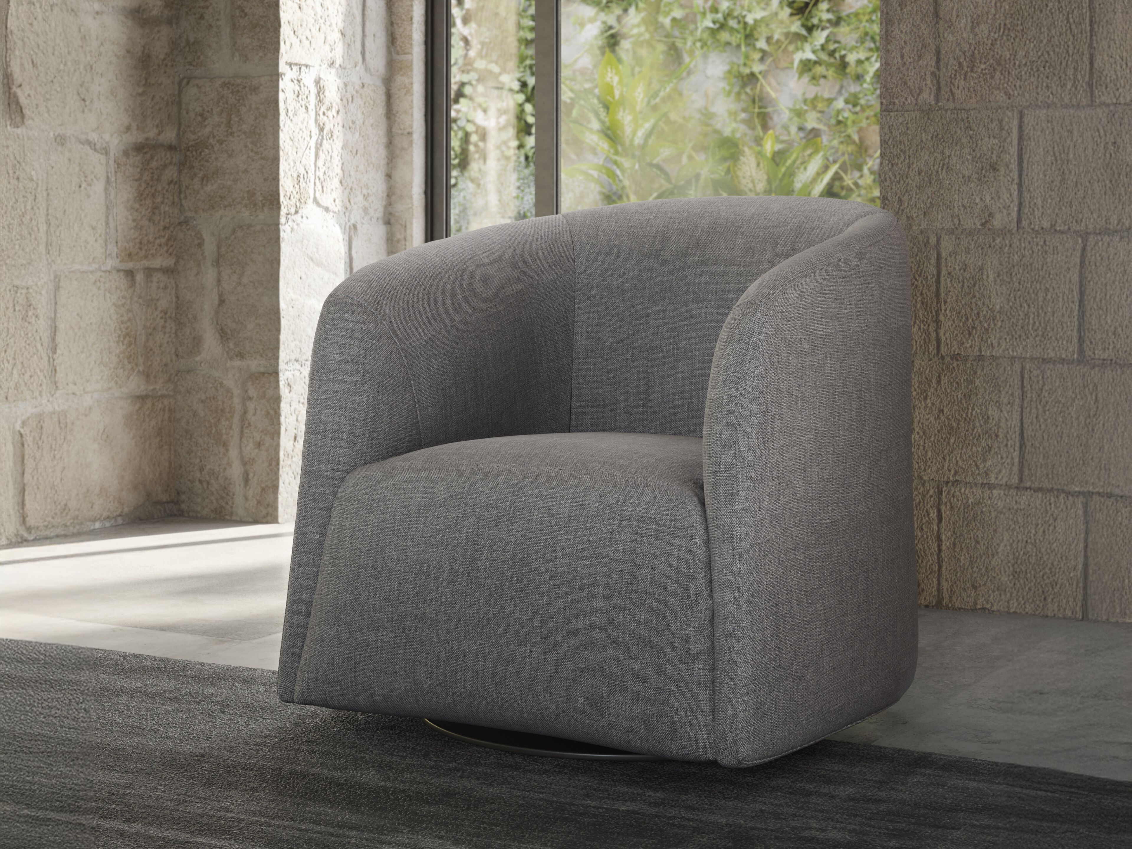 Тканевое вращающееся кресло с подлокотниками Natuzzi Italia LOGOS ARCH-00050981 - Вид №7