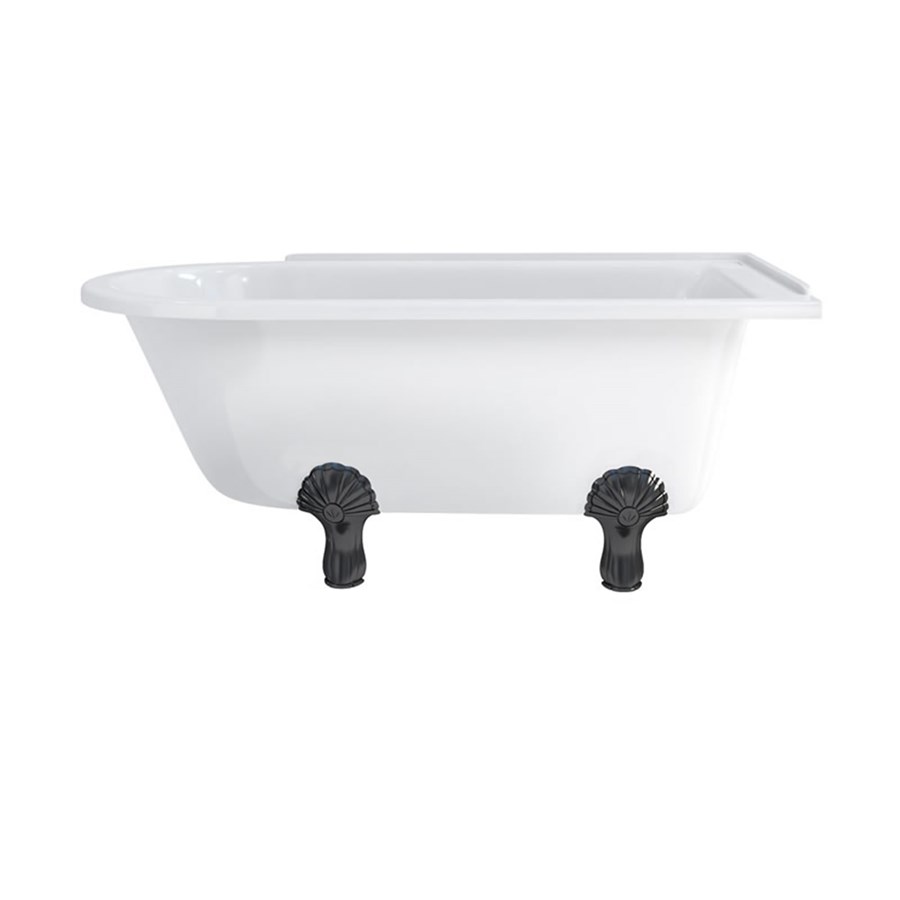 Burlington Душевая ванна для правой руки Hampton 150 см с роскошными ножками Правая рука с ножками Luxury Classic в белом цвете L3W E21  - Вид №5