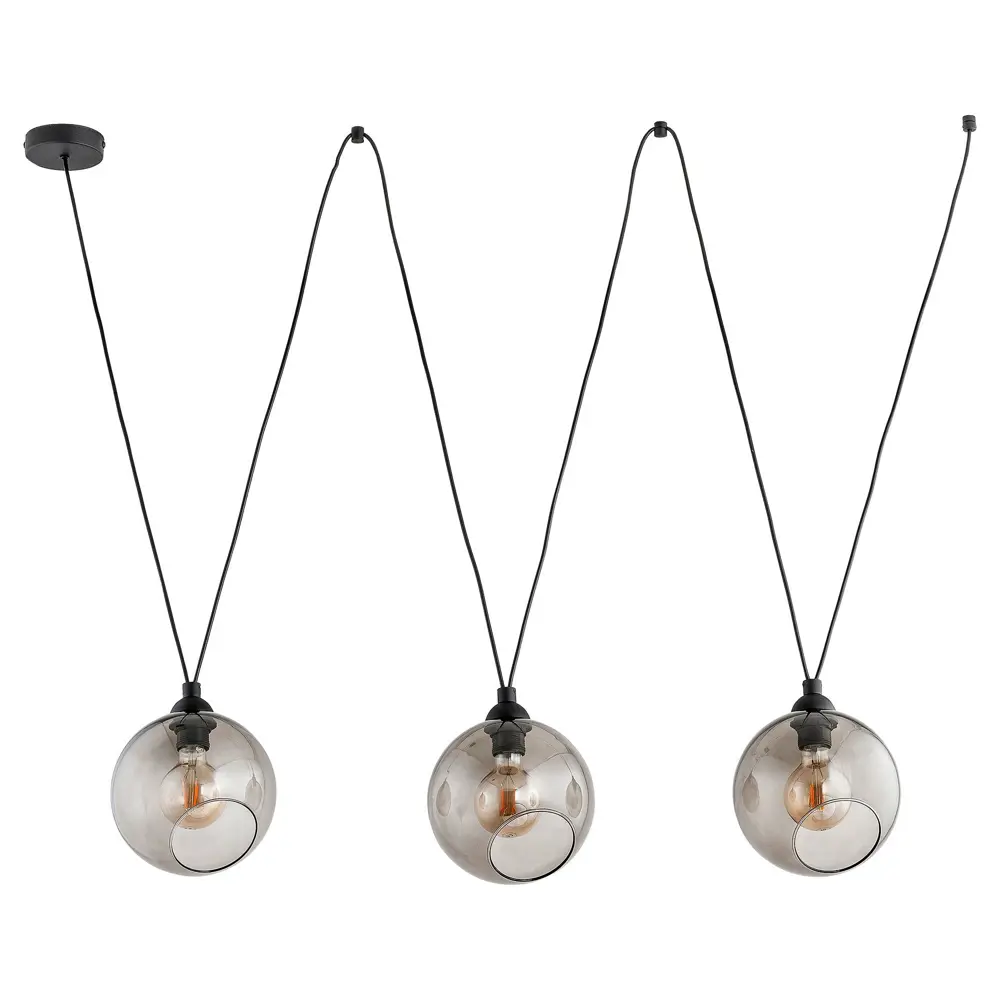 Светильник подвесной Lighting Pobo 1981, 3 лампы, 14 м², цвет чёрный дымчатый TK Lighting STLM-2190323 - Вид №1