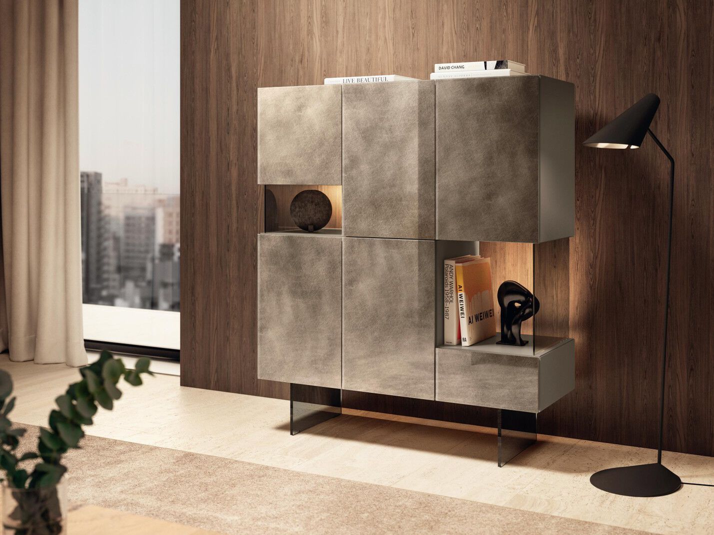 Стеклянный шкаф со встроенным освещением Lago 36e8 ARCH-00050903