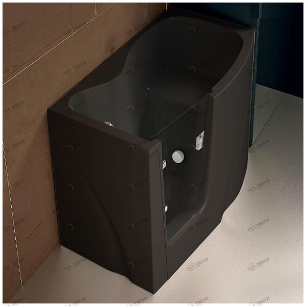 Ванна GRUPPO TREESSE GEN-Y V3411-DX-C угловая сидячая с дверью правосторонняя черная VTLV3411DXC