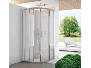 Алюминиевая и стеклянная угловая душевая кабина с раздвижной дверью