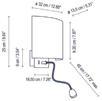 BOVER Светодиодная лампа для чтения из ткани Wall street sun-id-1483127 - Вид №3