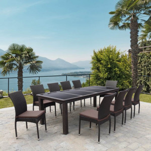 T438/Y380A-W53 Brown 10PCS Комплект плетеной мебели T438/Y380A-W53 Brown (10+1) Afina