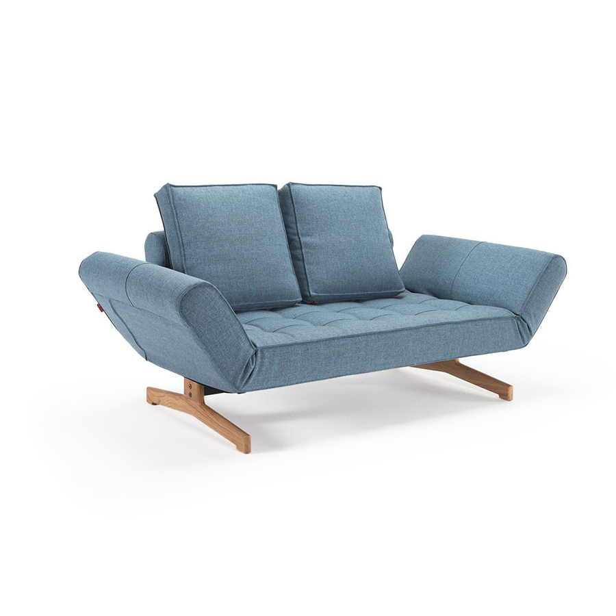 Диван Ghia с ножками из лакированного дуба и черной рамой, голубой Innovation Living GHIA525 - Вид №1