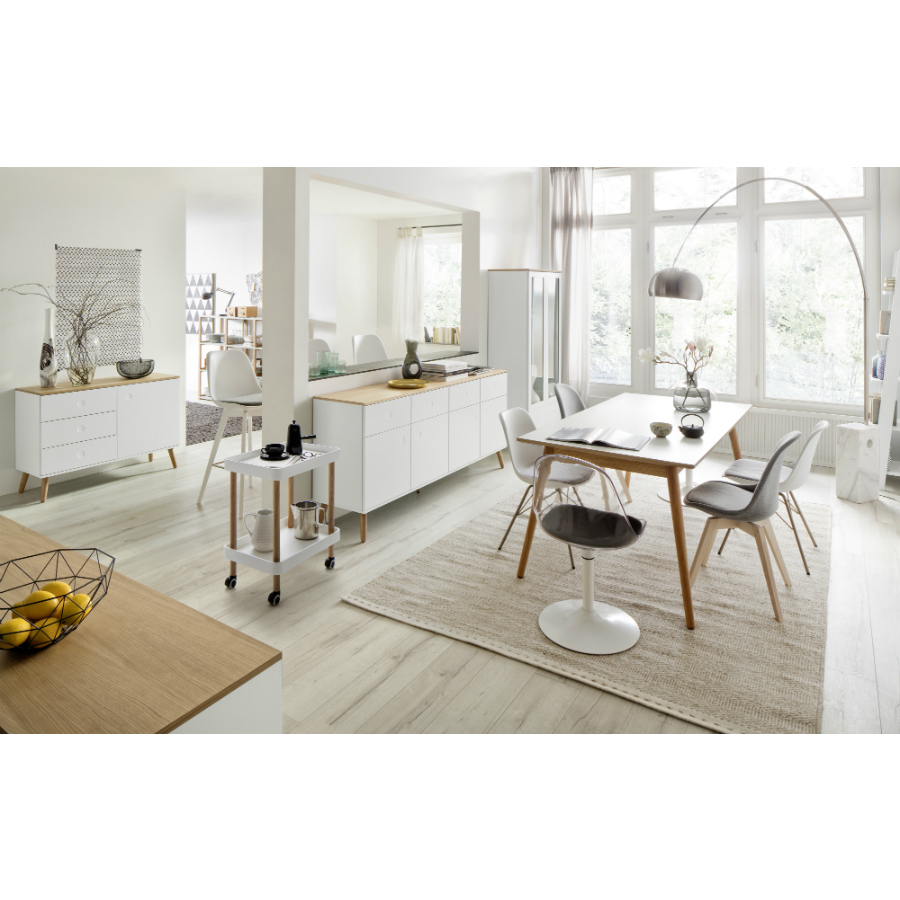 Витрина Tenzo Dot, 175х79х43 см, дуб, белая 1670454 - Вид №2