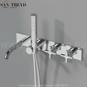 Встроенный смеситель AMEM324S MEMORY для ванны хромированный