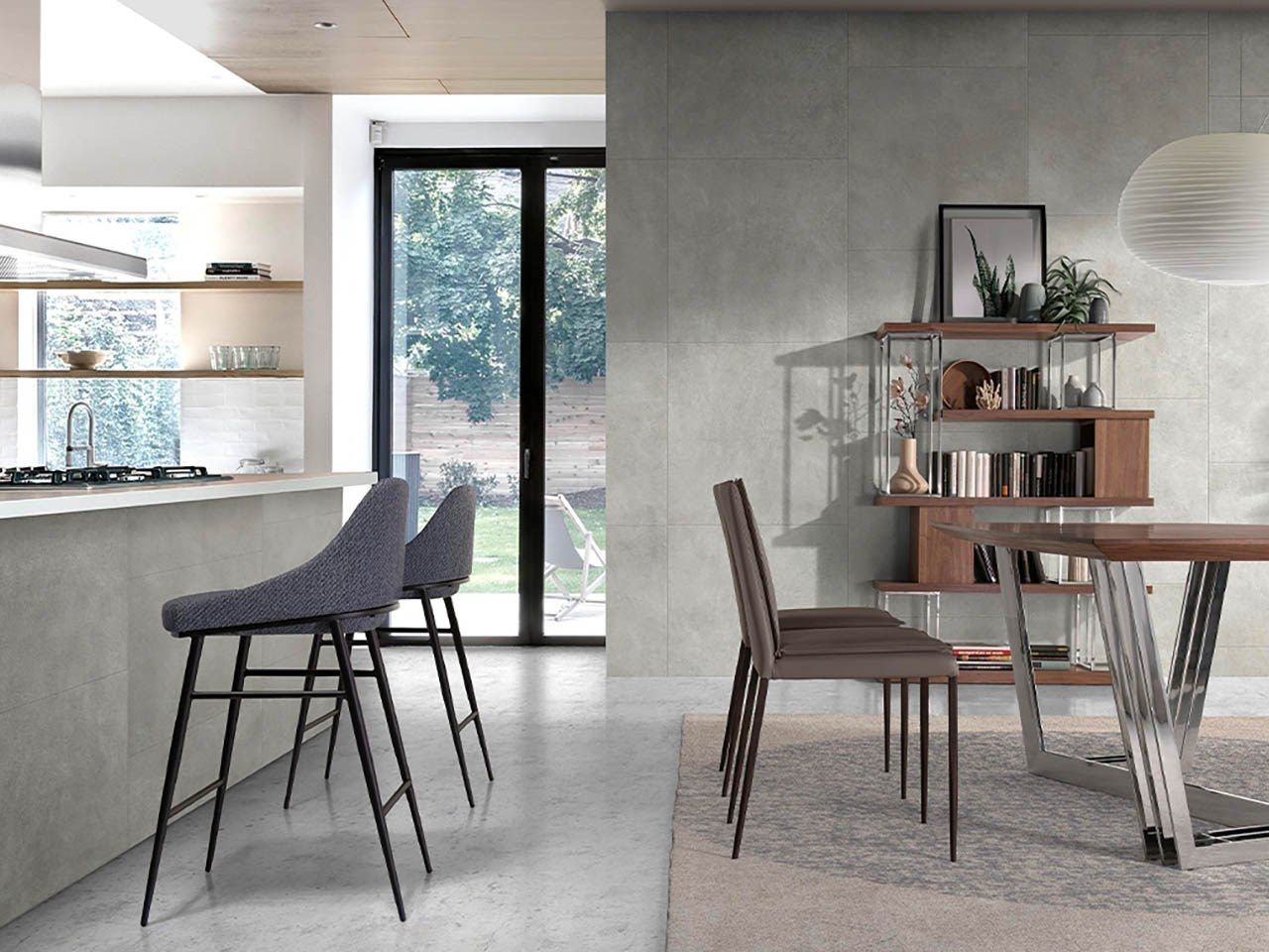 Тканевый мягкий кухонный стул с подставкой для ног Angel Cerda New Chair ARCH-00051469 - Вид №5