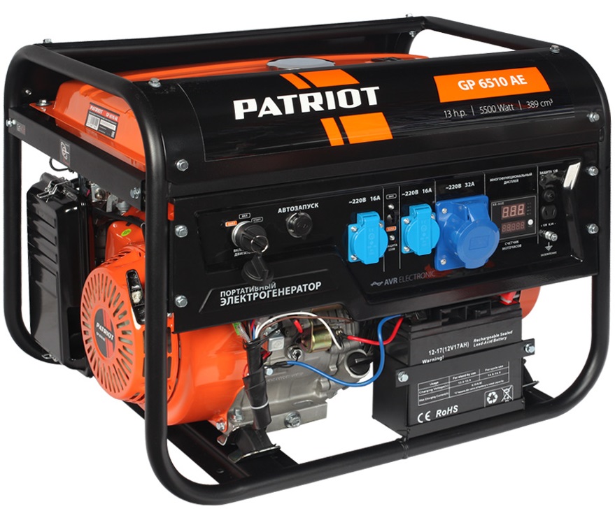 Электрогенератор   бензиновый Patriot GP 6510AE 1117158 STDN-0121511