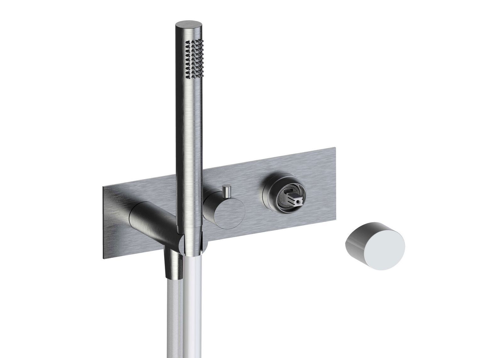 Однорычажный смеситель для ванны из нержавеющей стали с ручным душем Rubinetterie Frattini Pepe XL 316 ARCH-00039028