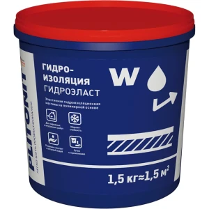 Гидроизоляция Plitonit ГидроЭласт, на полимерной основе, 1.5 кг