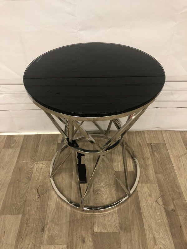 Столик-табурет приставной черный с основанием хром 29 см Domingo S от Eichholtz EICHHOLTZ  242559 Хром;черный  - Вид №3