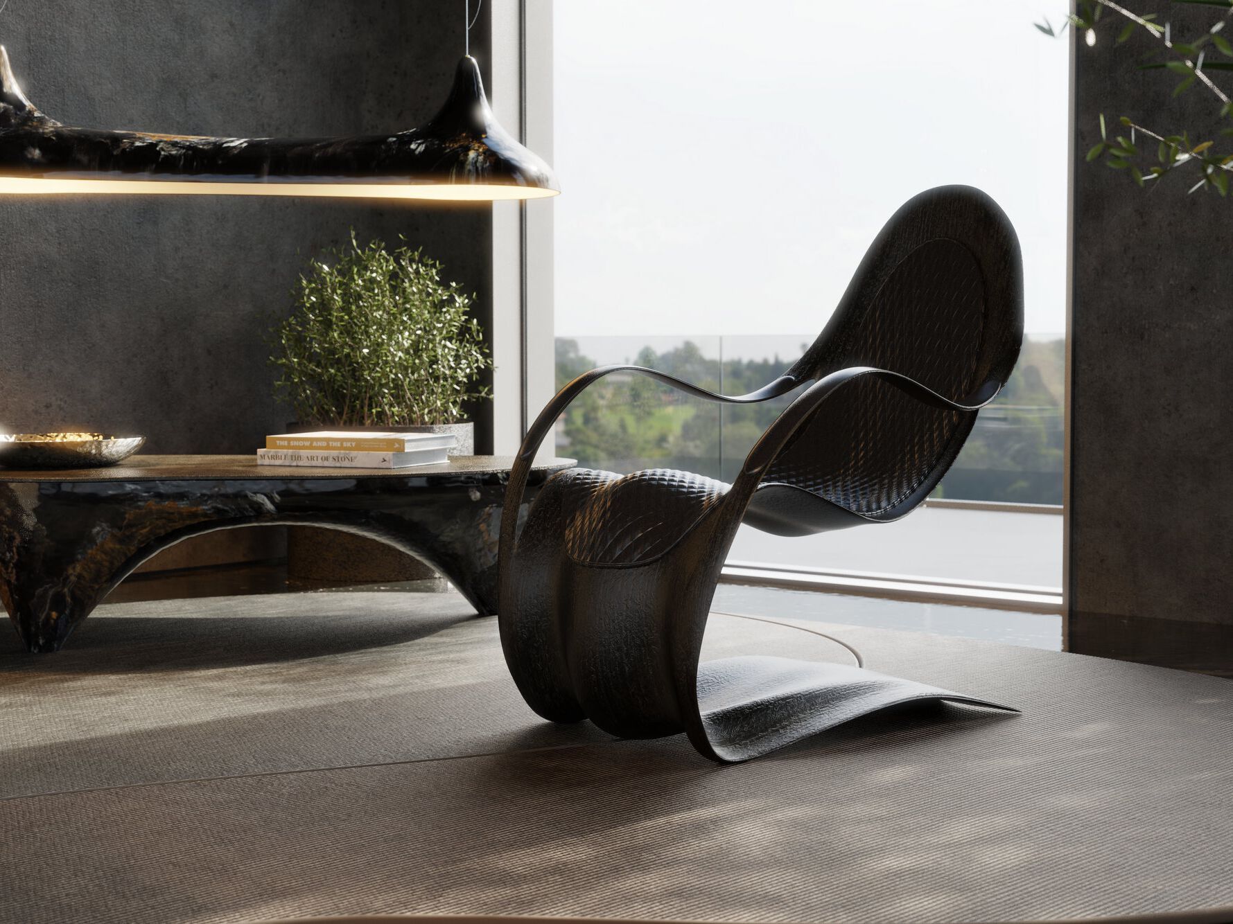 Стекловолокно консольное кресло с подлокотниками GANSK FLEX ARCH-00061809 - Вид №5