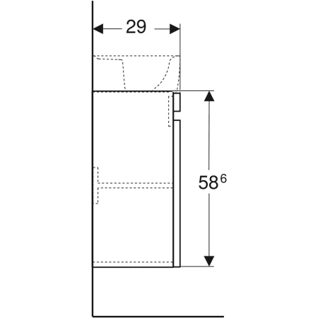 869052000 Шкафчик для раковины Geberit Renova Plan, с одной дверью Geberit  - Вид №17