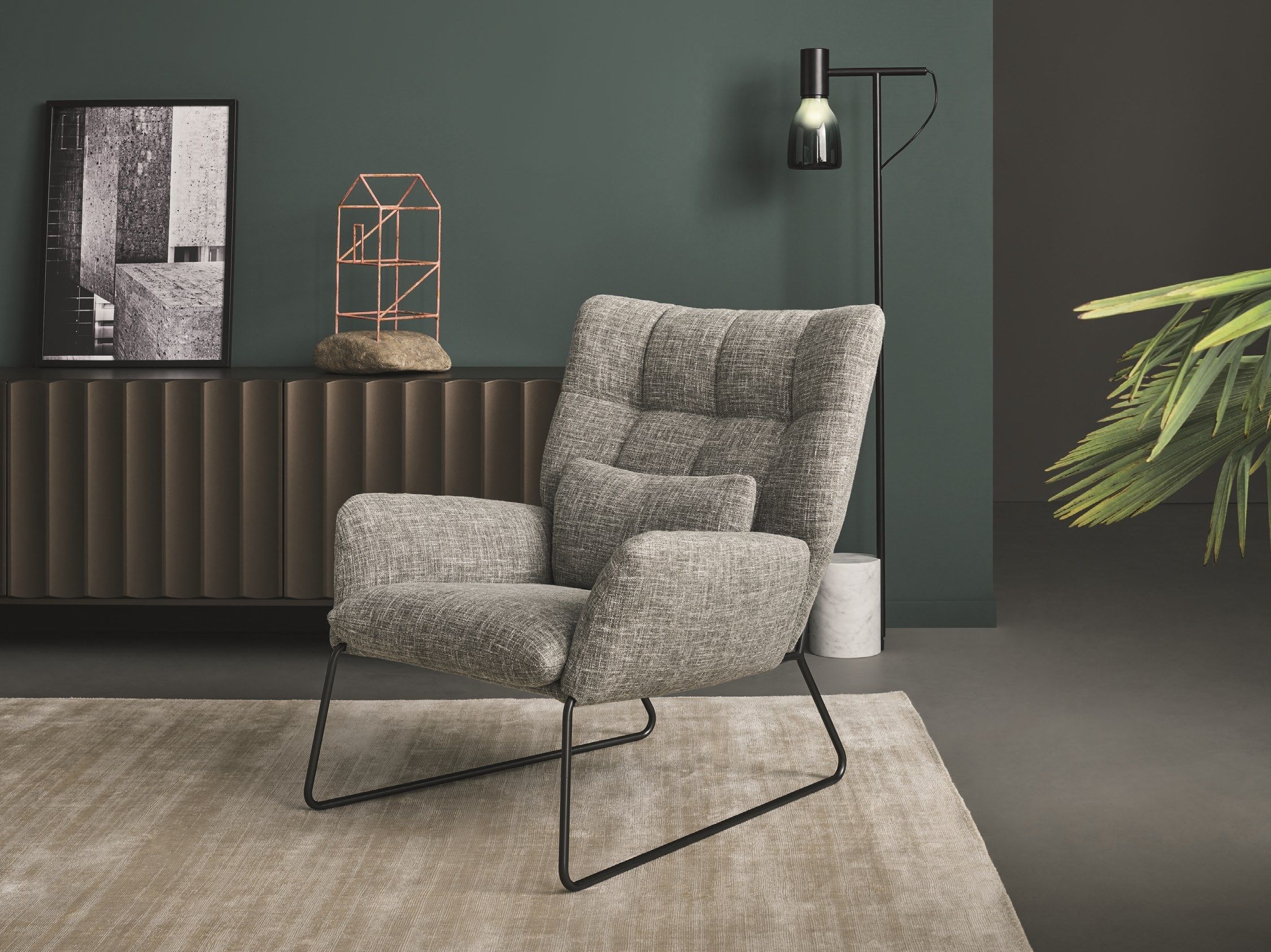 Тканевое кресло с подлокотниками BONALDO Nikos ARCH-00082170