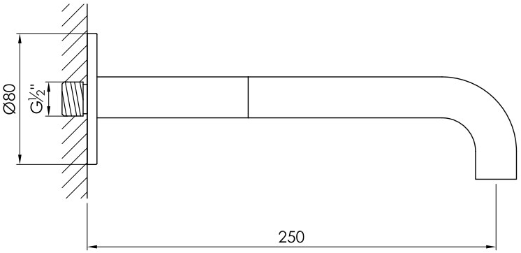 JEE-O Настенный излив из нержавеющей стали Slimline 800-3810/3/4 - Вид №3