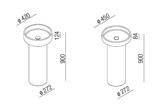 Круглый отдельно стоящий умывальник из глины Agape CENOTE A COLONNA ARCH-00148517 - Вид №9