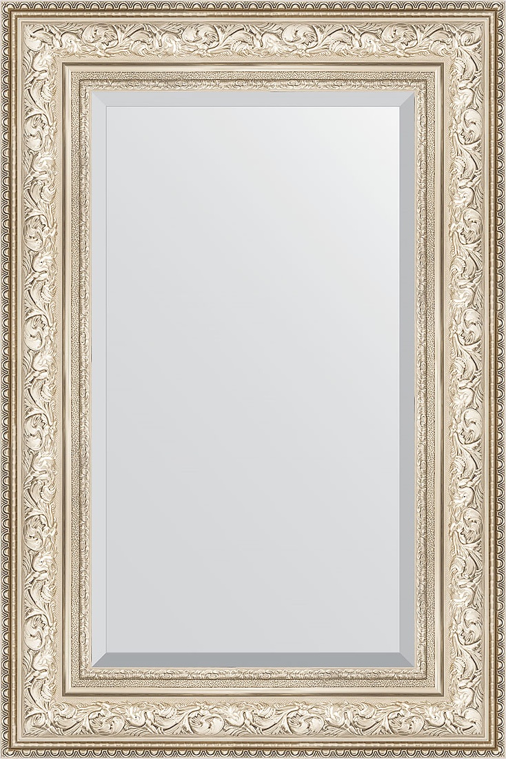 BY 3426 Зеркало с фацетом в багетной раме - виньетка серебро 109 mm EVOFORM Exclusive