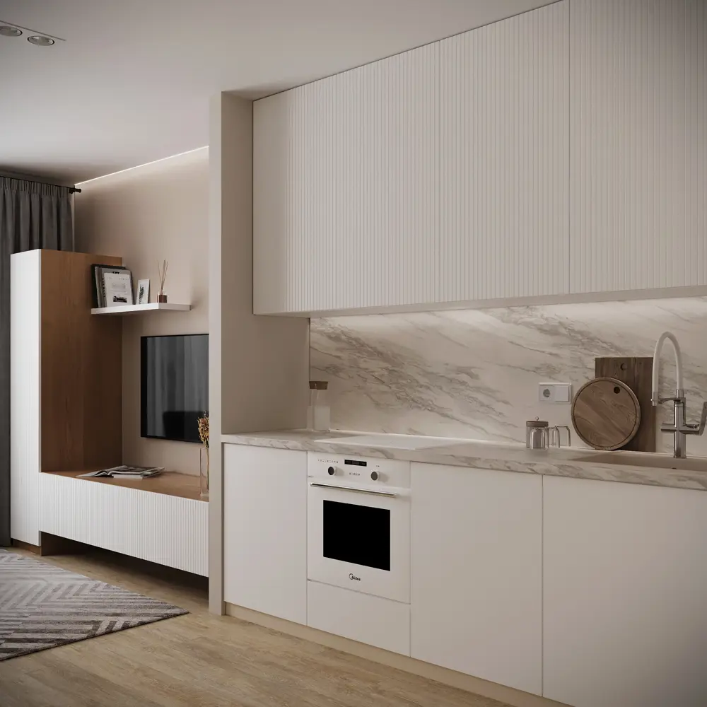 Фасад Konsensa Висла для кухонного ящика 39.7x12.5 см белый МДФ 89385074 STLM-1572229 - Вид №8