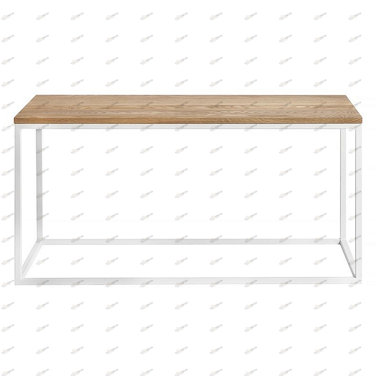 Журнальный столик прямоугольный темный дуб с белыми ножками 80 см Darmian white INTELLIGENT DESIGN  260964 Белый;коричневый 