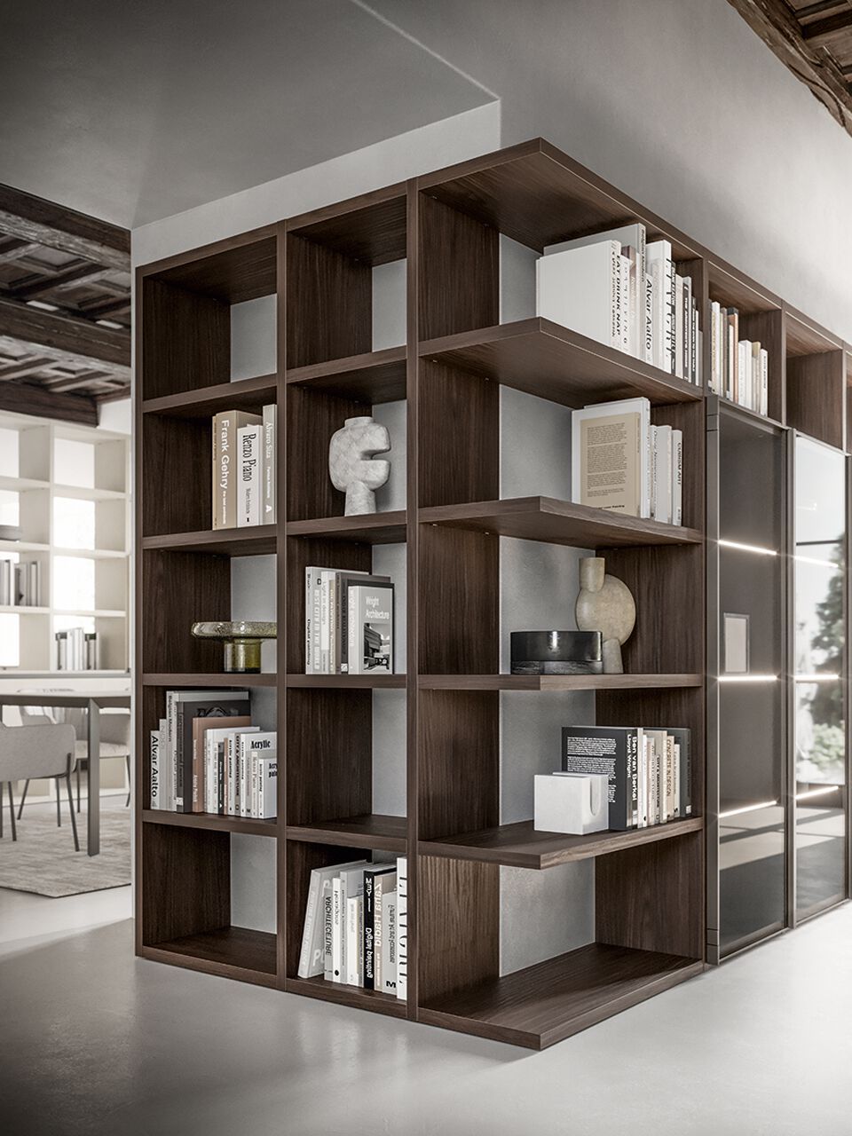 Секционный книжный шкаф из дерева Santalucia Mobili Luxury ARCH-00066508 - Вид №4