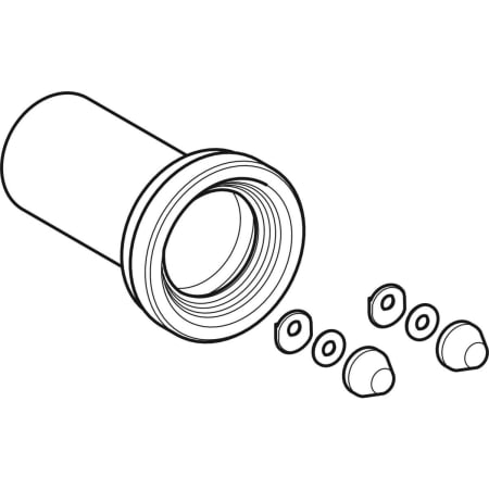 152.420.46.1 Соединительный патрубок Geberit с манжетой и защитной заглушкой Geberit  - Вид №1