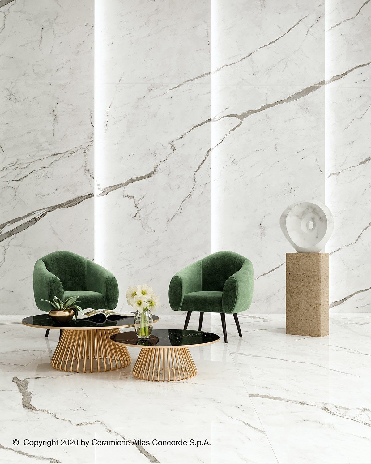 Пол из керамогранита с мраморным эффектом Atlas Concorde Marvel Shine ARCH-00045897 - Вид №43