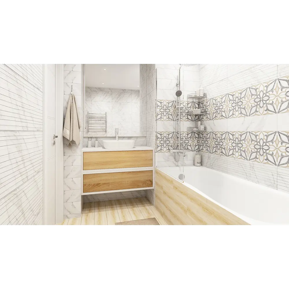 Плитка настенная Wave Marble 60x30 см 1.62 м2 цвет белый матовый BELANI STLM-2017207 - Вид №5