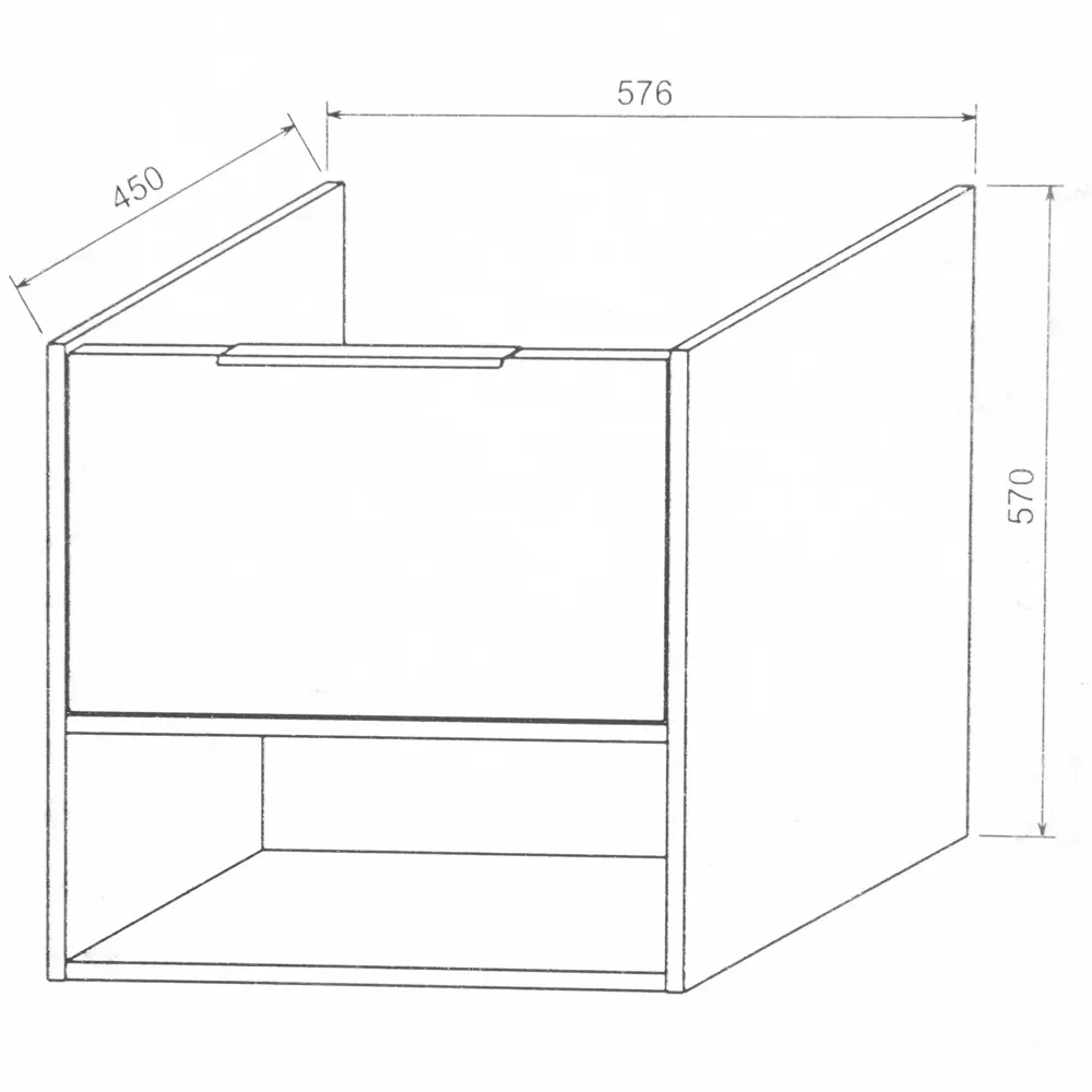 Тумба под раковину подвесная «Дана» 60 см цвет серый цемент SANFLOR STLM-2029286 - Вид №4