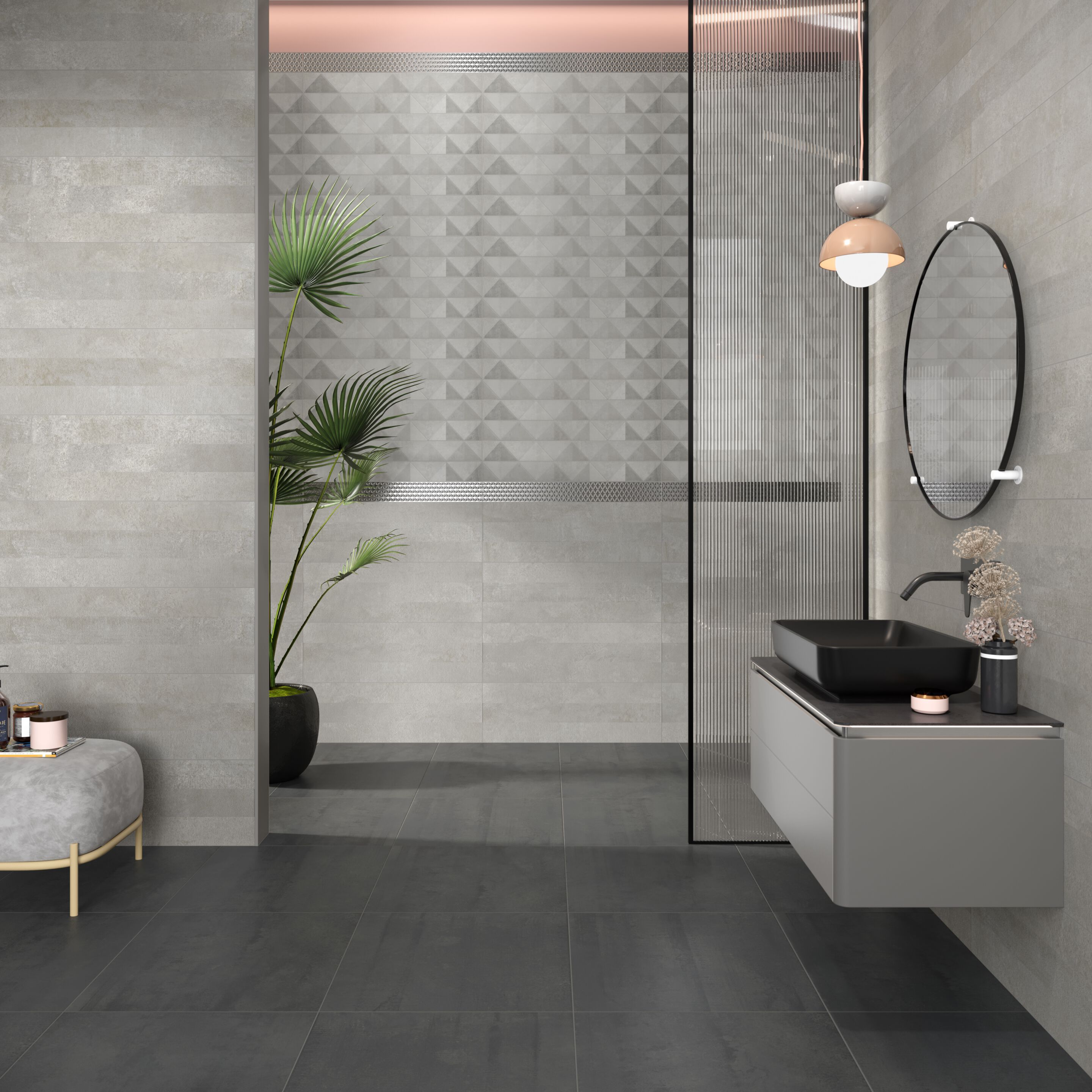 Пол / керамогранит с эффектом цемента Kaleseramik ванная комната ARCH-00140915 - Вид №2