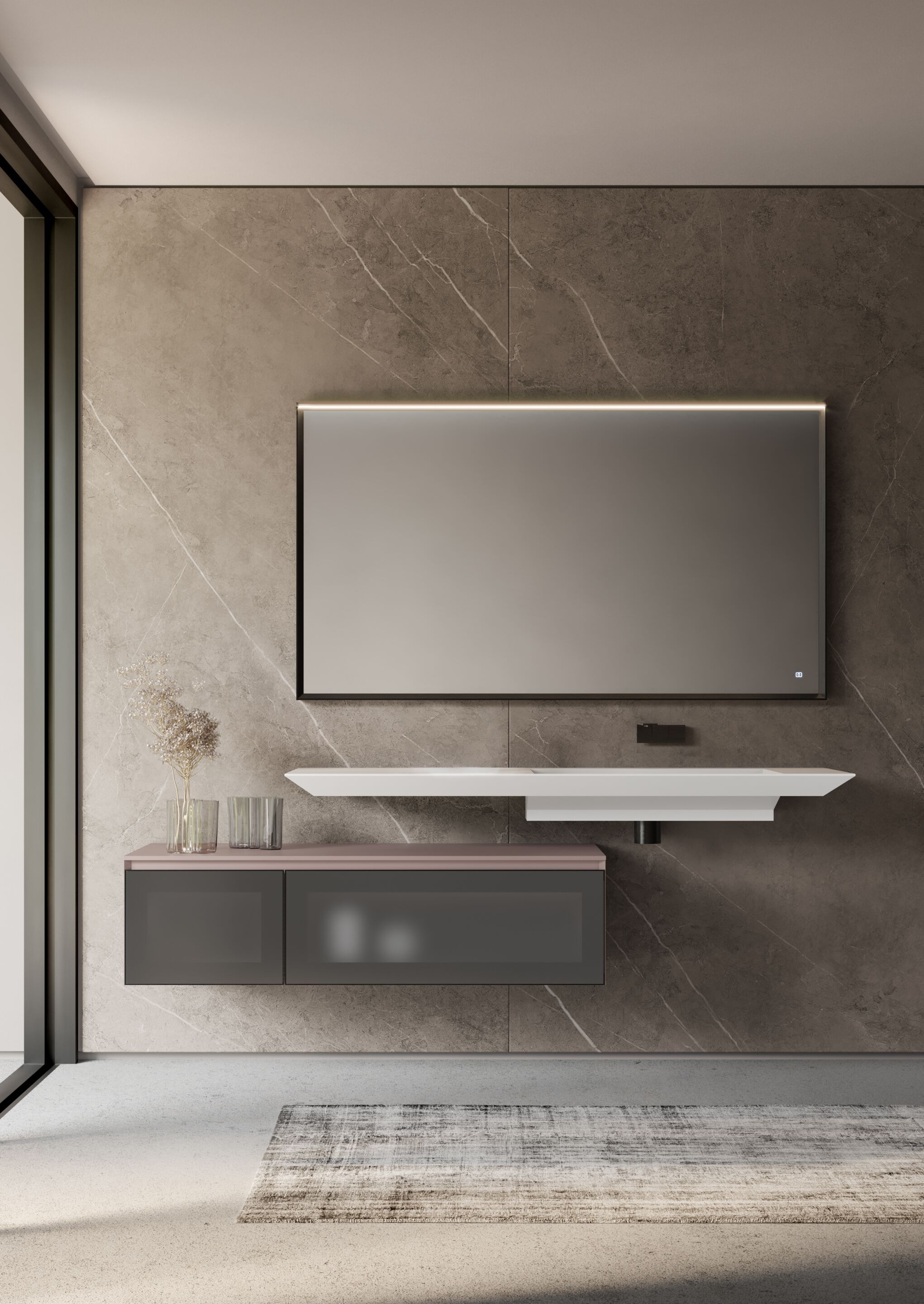 Прямоугольное металлическое зеркало со встроенным освещением Ideagroup TECNICA ARCH-00120939 - Вид №2