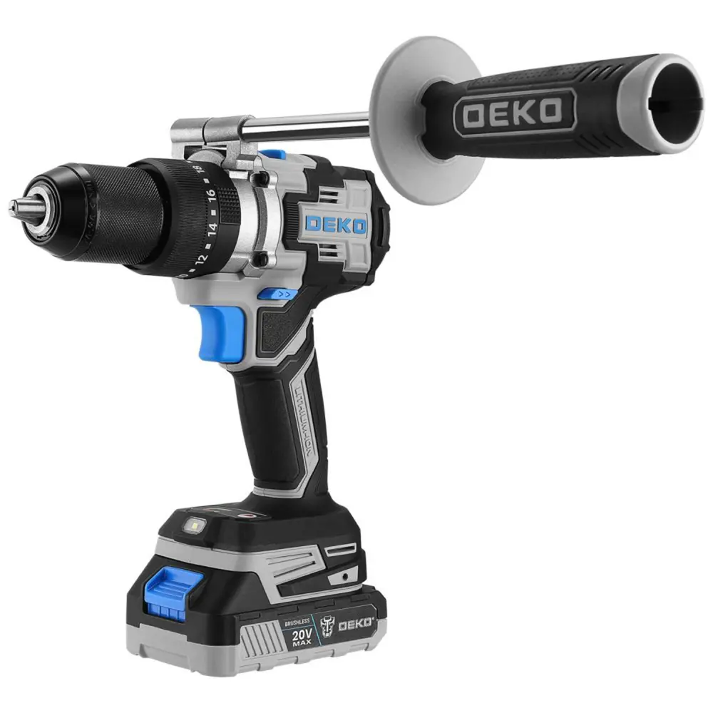 Аккумуляторная дрель-шуруповерт DEKO ZKCD20VPRO с бесщеточным двигателем 89384893 STLM-1358394