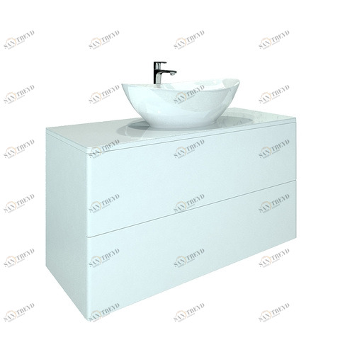 Orange Ot-100TuGLASS+O56 Тумба подвесная Otto c раковиной Олимпия 560. Белый sun-id-1517182