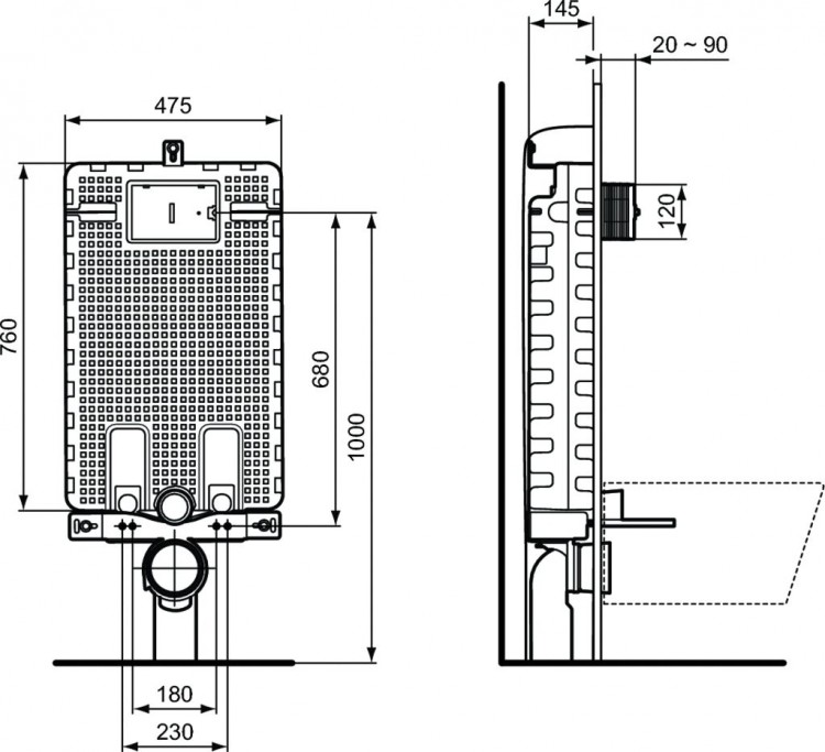 R009767 Встраиваемый бачок Ideal Standard PROSYS - Вид №2