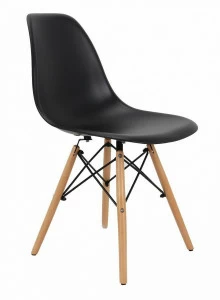 Стул с деревянными ножками черный Eames BRADEX HOME  00-3973898 Черный