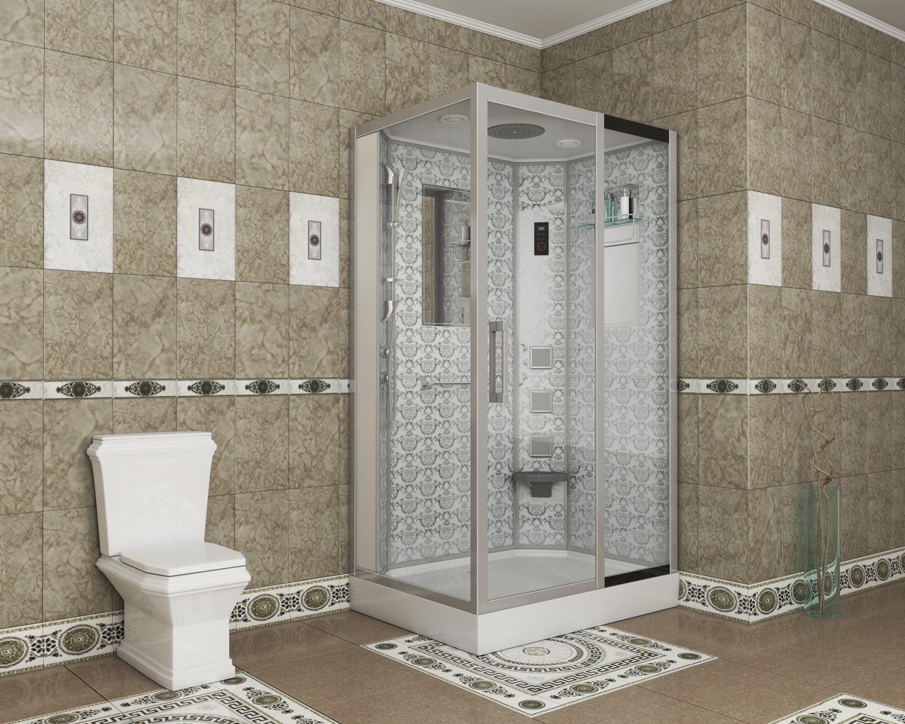 Душевая кабина NG-7711WR (900x1200х2150) низкий поддон стенки БЕЛЫЕ Niagara Luxe - Вид №2