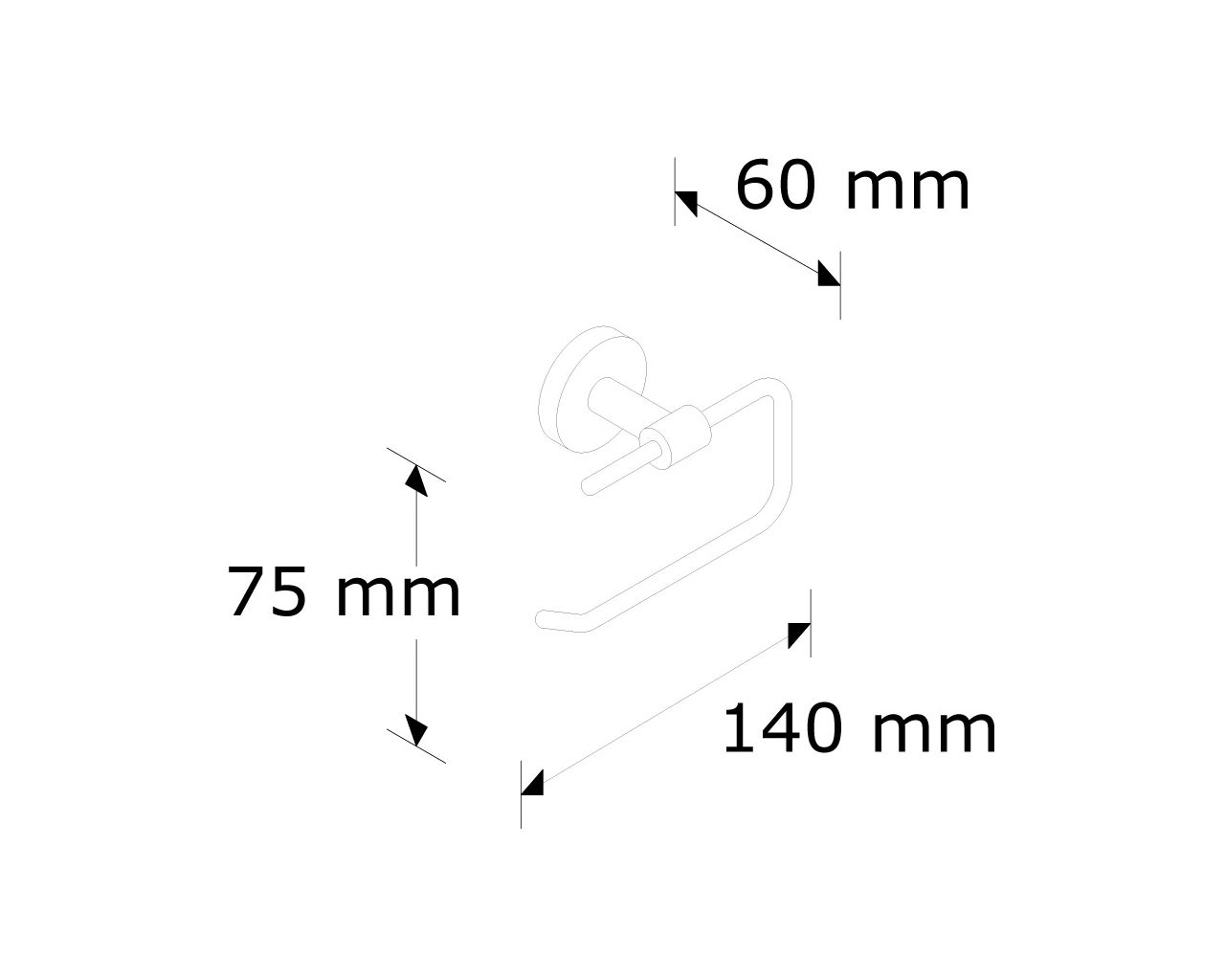 MHA03 Открытый держатель для туалетной бумаги Merida  - Вид №1