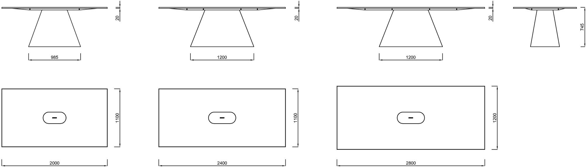 WUDA Прямоугольный деревянный стол Pedra sun-id-1365881 - Вид №3