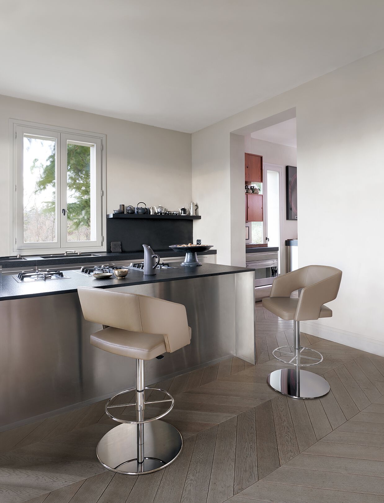 Высокий стул с подставкой для ног Potocco ARCH-00149537 - Вид №1