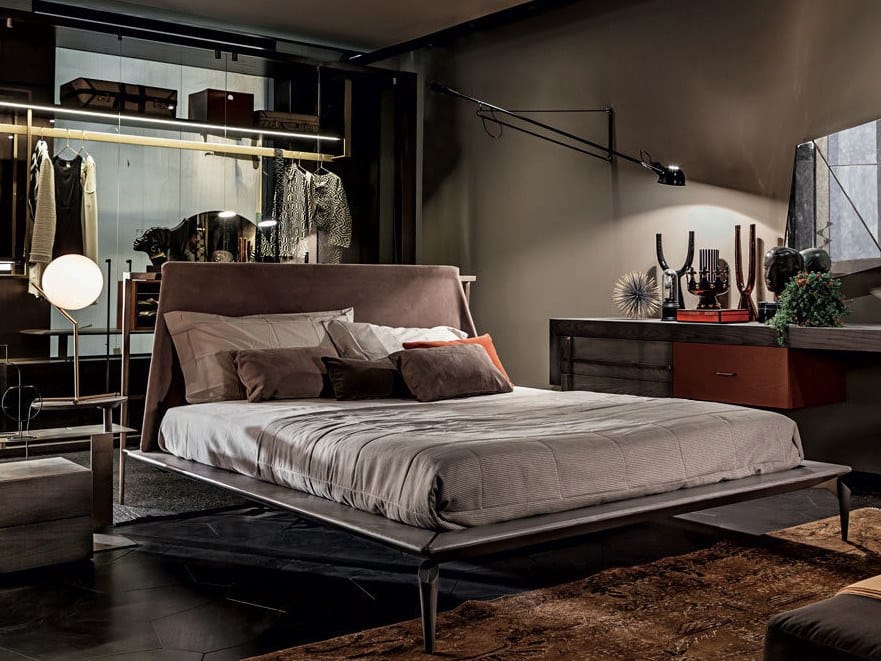 Деревянная двуспальная кровать с мягким изголовьем Shake HIO ARCH-00124678