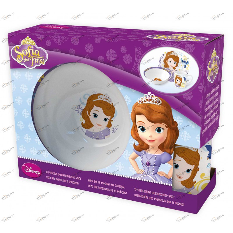 Набор детской керамической посуды в подарочной упаковке "София Прекрасная", 3 предмета STOR СОФИЯ ПРЕКРАСНАЯ 335867 Фиолетовый Santreyd 