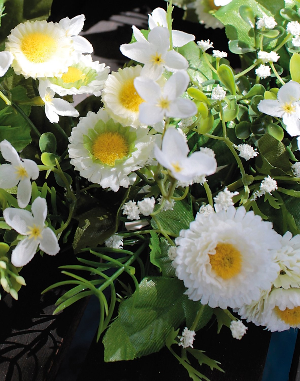 3163 708 a3 Искусственный венок 'daisy / bellis', Ø 28 см, бело-зеленый H-andreas  - Вид №5