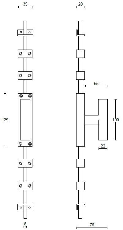Formani Болт кремона Espagnolette из нержавеющей стали Two K-pbt23 - Вид №1
