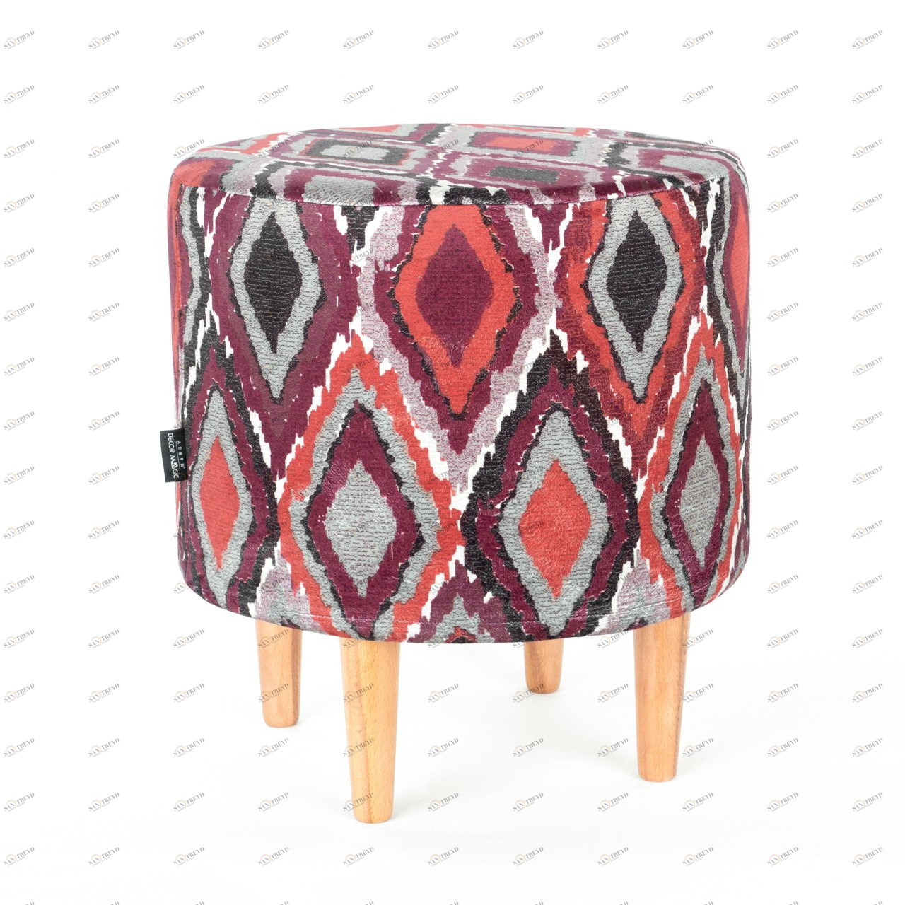 Пуфик круглый на ножках розовый Roxy ARBEN DECOR MAGIC ROXY 00-3833283 Красный;серый;разноцветный 